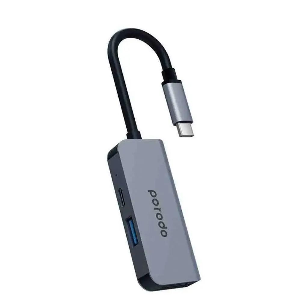3 In 1 USB-C Hub 4K HDMI 87W Porodo