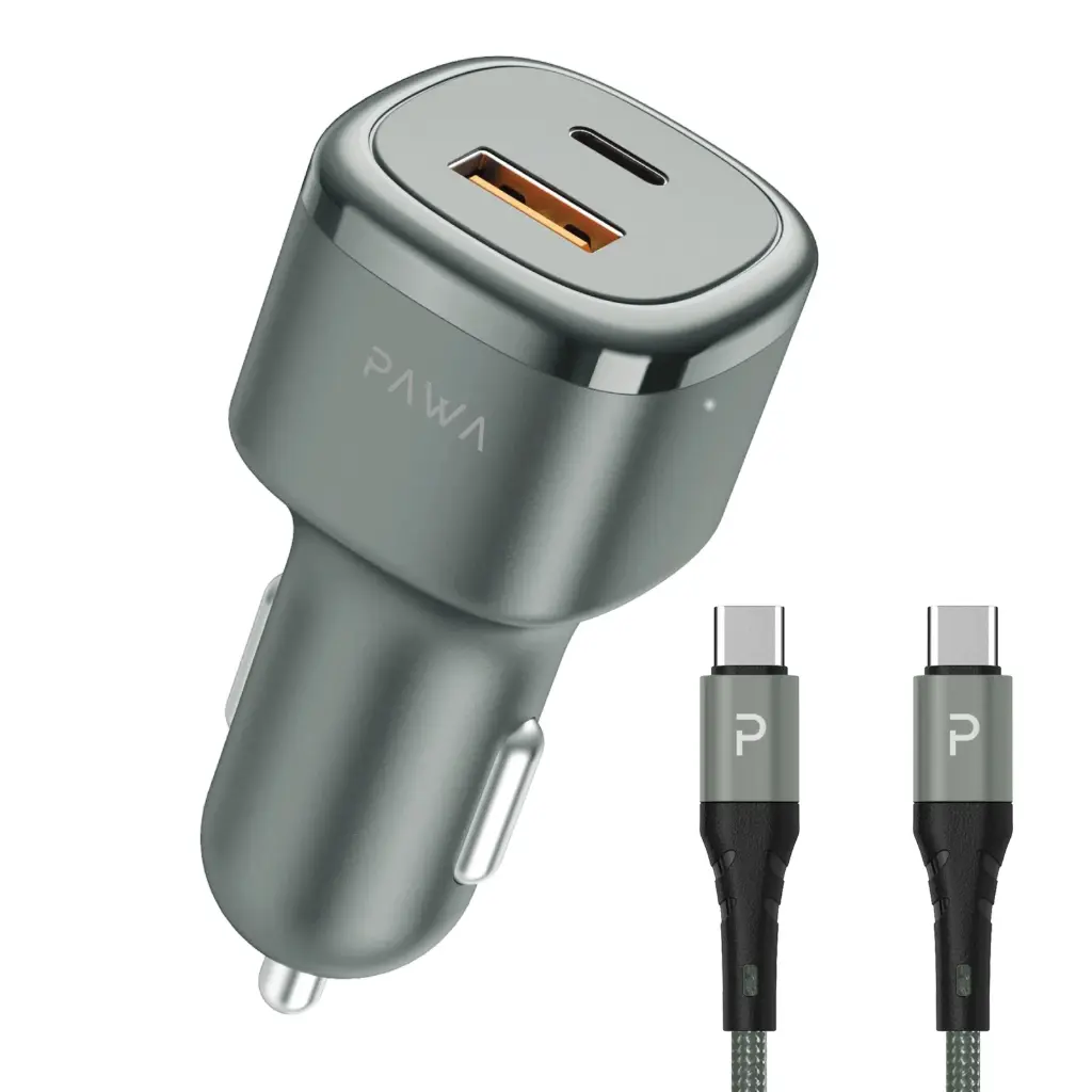 60W PD+QC 1.2m Braided Data Cable Type C To Type C Pawa