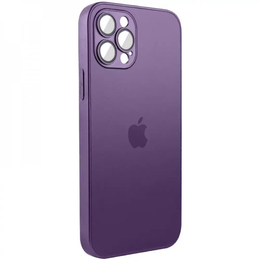 AG-Glass IP14 Promax Silicone+Glass Case Deep Purple