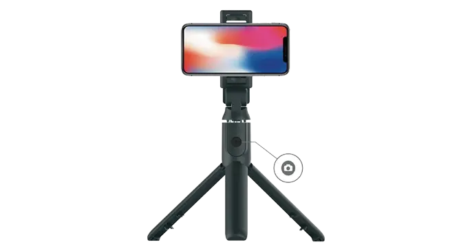 Bluetooth Selfie Stick With Tripod Porodo-Black