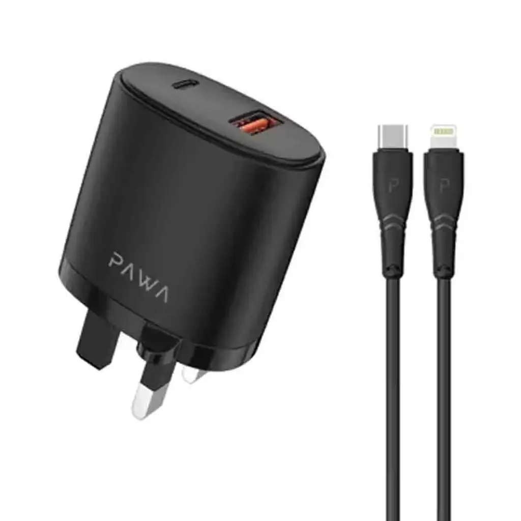 20W PD+QC Dual Port Charger Type C To Lightning Pawa