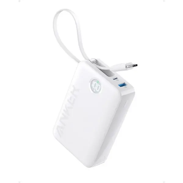 Anker Powerbank 20000mAh 22.5w  With Build In  Usb-C Cable-White