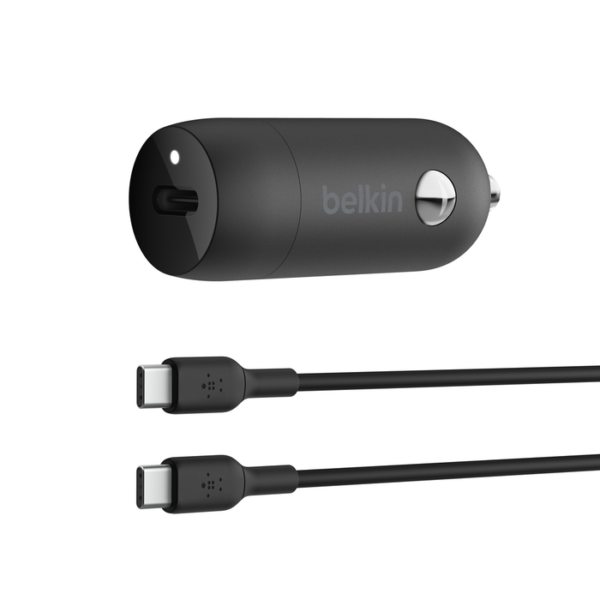 Belkin Boost Charge 30W Usb-C Car Charger With USb-C To Usb-C Cable-Black
