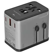 Porodo MegaVolt Universal Travel Adapter-Silver & Black