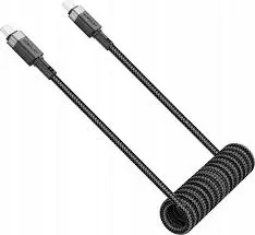 AceFast Braided Spring Usb-C To Usb-C Data Cable C14-03 1.3FT-Black