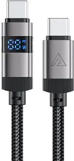 AceFast Digital Display Braided Usb-C To Usb-C Data Cable C15-03 1.2M-Black