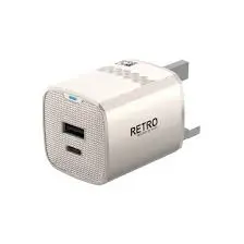 Pawa Retro PD 25W Charger With Usb-C To Usb-C Cable-Titanium