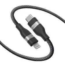 كابل أنكر USB-C إلى Lightning، مضفر بطول 6 أقدام - أسود