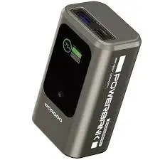Porodo 10000mAh Mini PowerBank With Real-Time Display-Grey