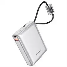 Porodo Petite 10000mAh PowerBank Integrated Type-C & Lightning Cable-Silver