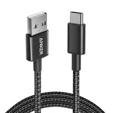 كابل أنكر نايلون USB-A إلى USB-C بطول 6 أقدام - أسود