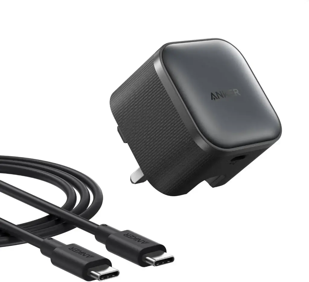 محول أنكر نانو 45 واط مع كابل USB-C إلى USB-C - أسود