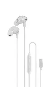 Porodo Stereo Bass Type-C Wired Earphones-White