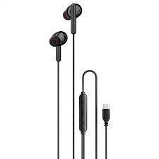 Porodo Stereo Bass Type-C Wired Earphones-Black