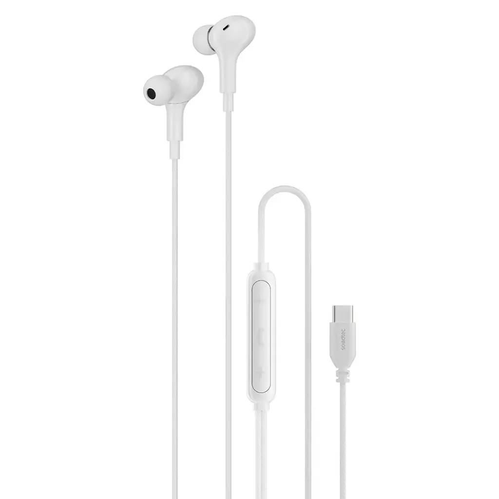 Porodo Stereo Bass Type-C Wired Earphones PD3BWEC3-White