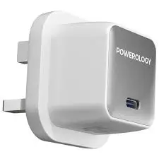 Powerology QX 45W Type-C Pocket-Sized Gan Adapter-White