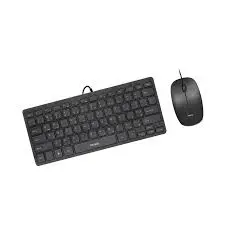 Pawa Wired Slim Keyboard & Mouse Mini Desktop Pack-Black