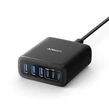 Anker 112W 6-Port GaN Desktop Charger  Black
