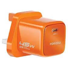 Porodo Tezorenzza USB-C Wall Adaptor-Orange