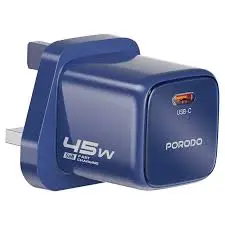 Porodo Tezorenzza USB-C Wall Adaptor-Blue