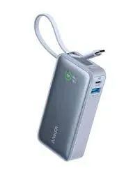 بنك طاقة أنكر نانو بسعة 10000 مللي أمبير وقوة 30 واط، مزود بكابل USB-C مدمج، لون أزرق
