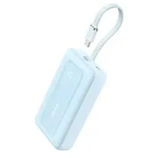 بنك طاقة أنكر زولو بسعة 10000 مللي أمبير وقوة 30 واط مع كابل USB-C مدمج، لون أزرق