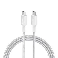 كابل أنكر 322 USB-C إلى USB-C مضفر بطول 6 أقدام - أبيض