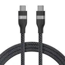 كابل أنكر USB-C إلى USB-C بقوة 240 واط، مضفر، بطول 6 أقدام - أسود
