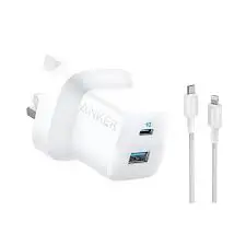 شاحن أنكر 323 مع كابل USB-C إلى Lightning بقوة 33 واط