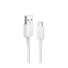 كابل أنكر 322 من نوع USB-A إلى USB-C بطول 3 أقدام، مضفر - أبيض