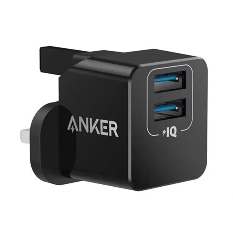 Anker PowerPort Mini 12W Dual Port Usb A Wall Charger-Black